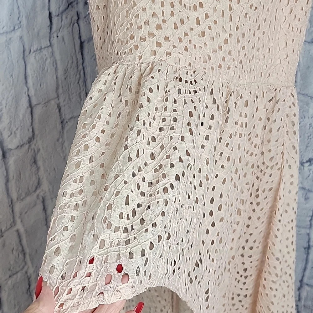 GB Pink Crochet Hi Low Maxi Skirt Small - Picture 5 of 9